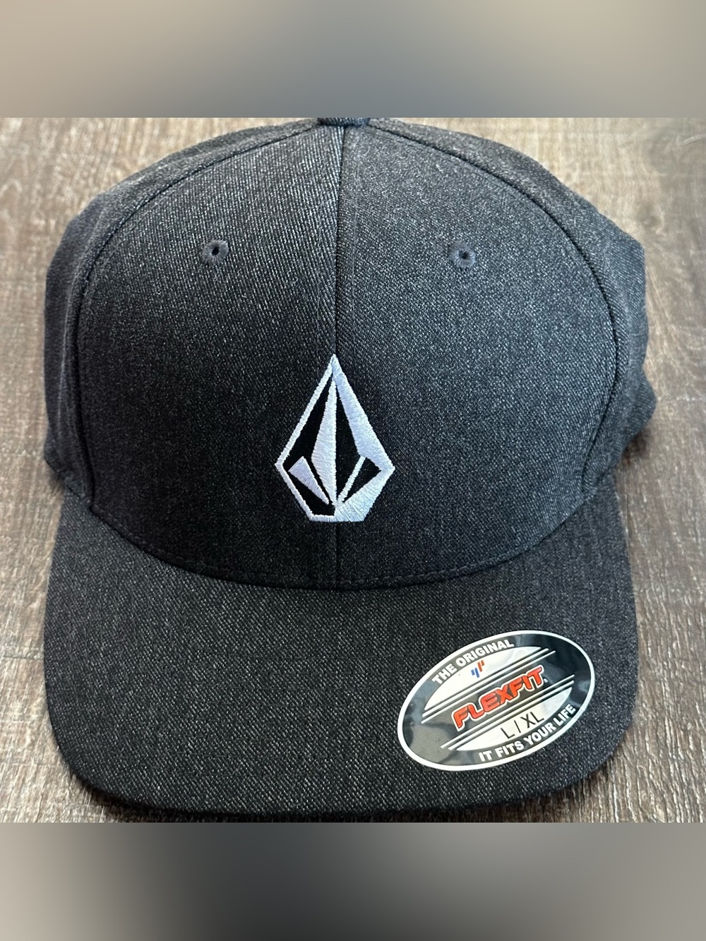 NWT Volcom Full Stone Heather Flexfit Logo Cap -Men's Hat Sz L/XL